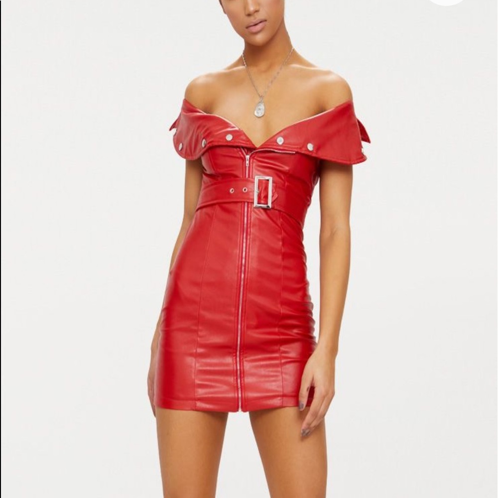 Red Leather Dress ( Pretty Little Thing )